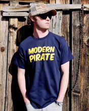 Load image into Gallery viewer, The Sea Serpent Blue Modern Pirate Original Tee is the tshirt for your modern pirate needs. modern pirate is your go to brand for artist needs and this sea serpent modern pirate tee will make your modern pirate life filled with booty! Modern pirate sea serpent blue original full picture